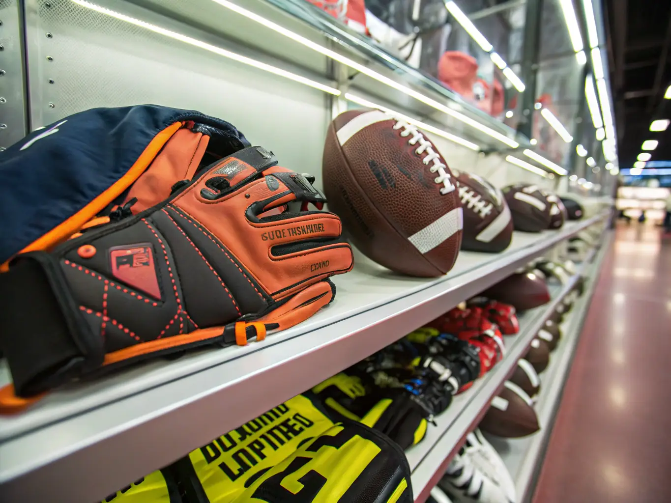 A collection of high-quality sports accessories, such as helmets, gloves, and protective gear, emphasizing Panda Sports' dedication to safety and performance in sports.
